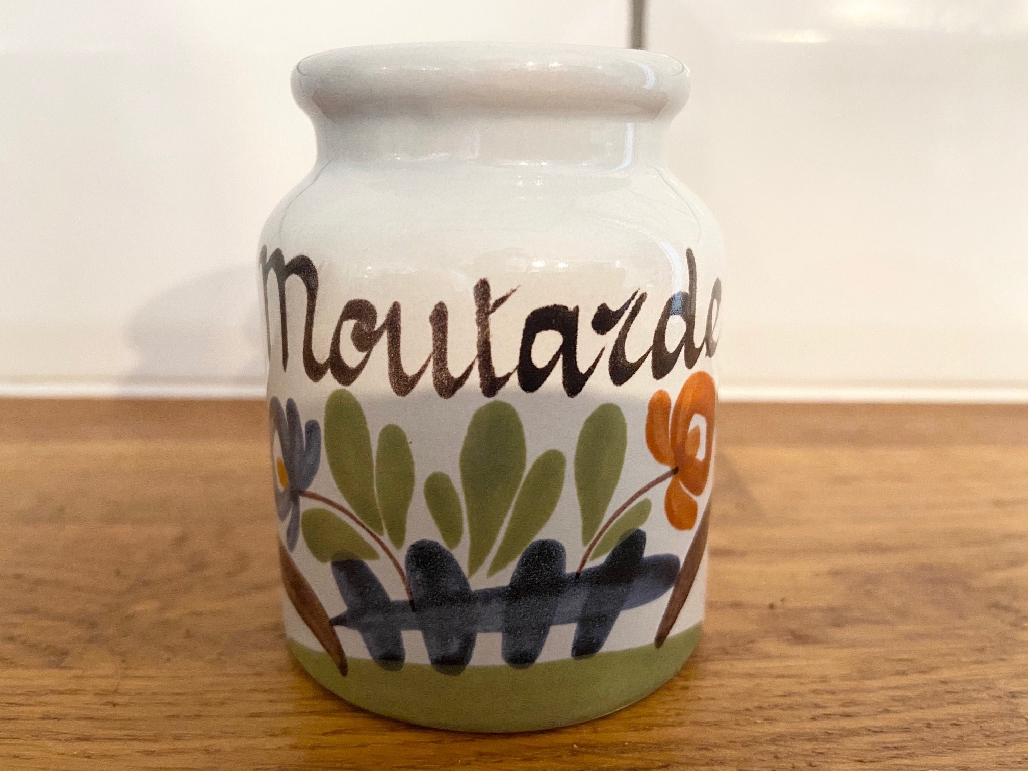 Adorable Pot de Moutarde Vintage Française