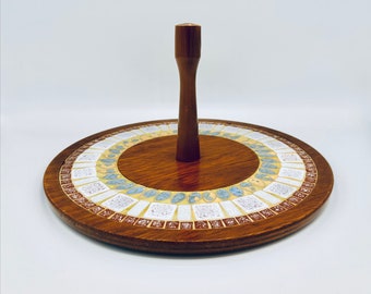 Vintage Servierplatte mit Mittelgriff - Französisches Vintage - Charcuterie Brett Apero