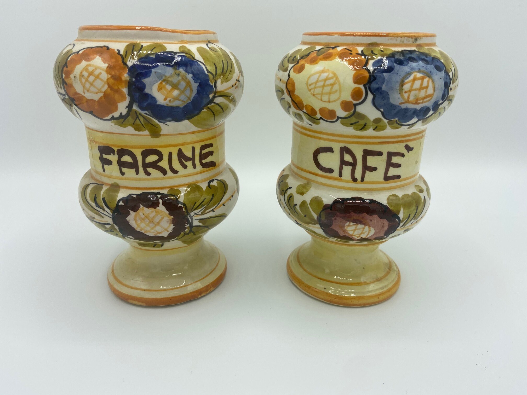 Vieille Paire de Bidons Cuisine Français