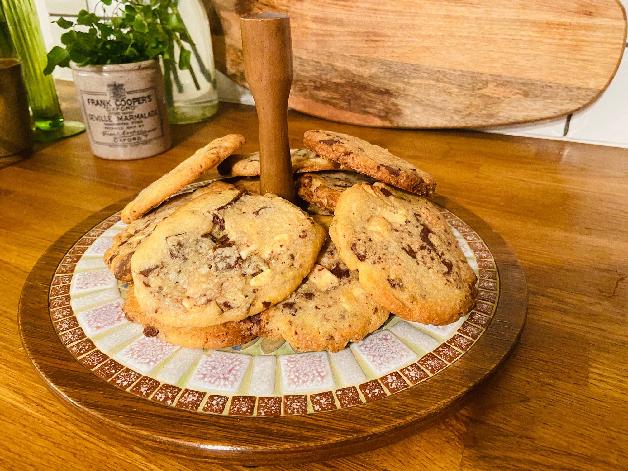 Vieux Plat avec Poignée Centrale - Vintage Français