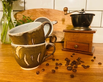 Vintage Tee- und Kaffeetassen - Set von vier, französischer Vintage, handgemacht
