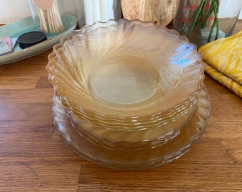 Vintage Französisches Lüstergeschirr Speiseset