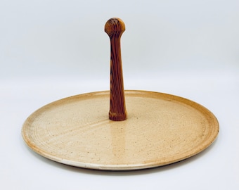 Französische Vintage handgefertigte Servierplatte mit Griff - Charcuteriebrett