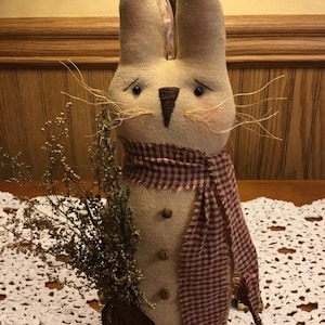 Prim handmade bunny, primitive Easter decor, primitive handmade Easter decor, handmade bunny, farmhouse easter decor