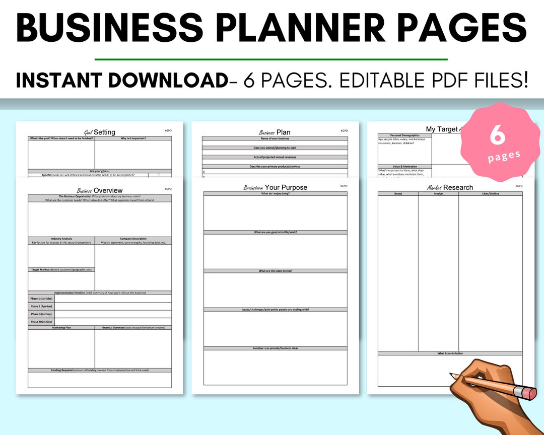 Business Planner Pages: Business Printables to Help Start Your Business ...