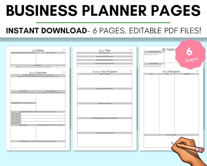 Business Planner Pages: Business Printables to Help Start Your Business ...
