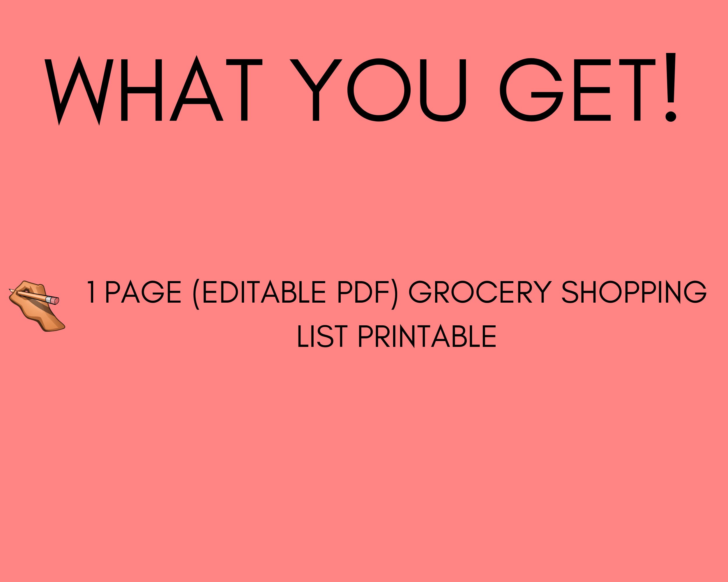 grocery shopping list printable plan your meals save time by etsy