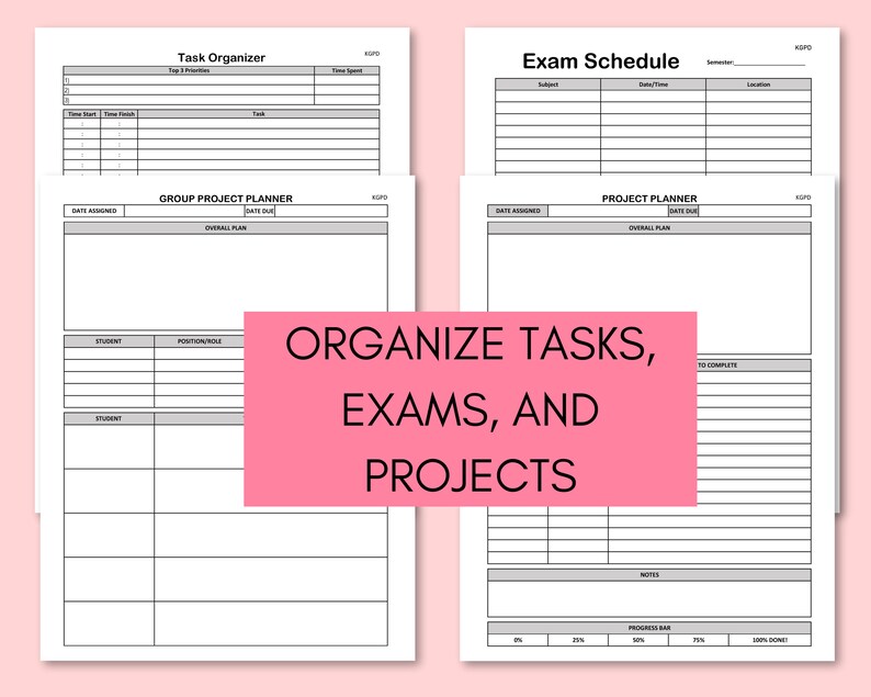 College Planner Printable: Study Planners Course Outlines | Etsy