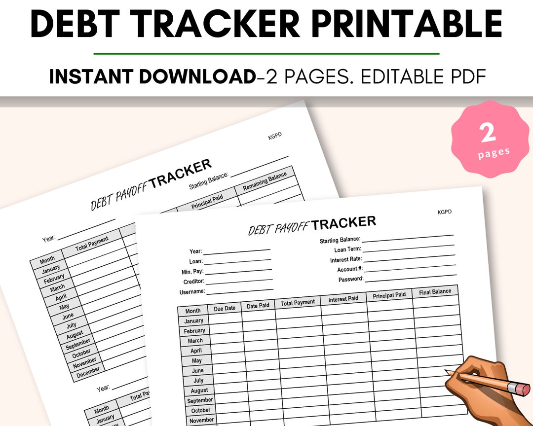 Debt Checklist.pdf Debt Tracker Printable: Organize Your Debt, Visualize Debt Payoff ...