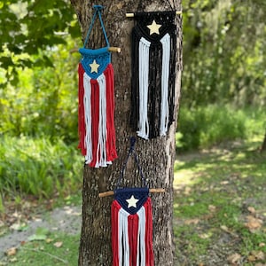 Puerto Rico Macrame Flag