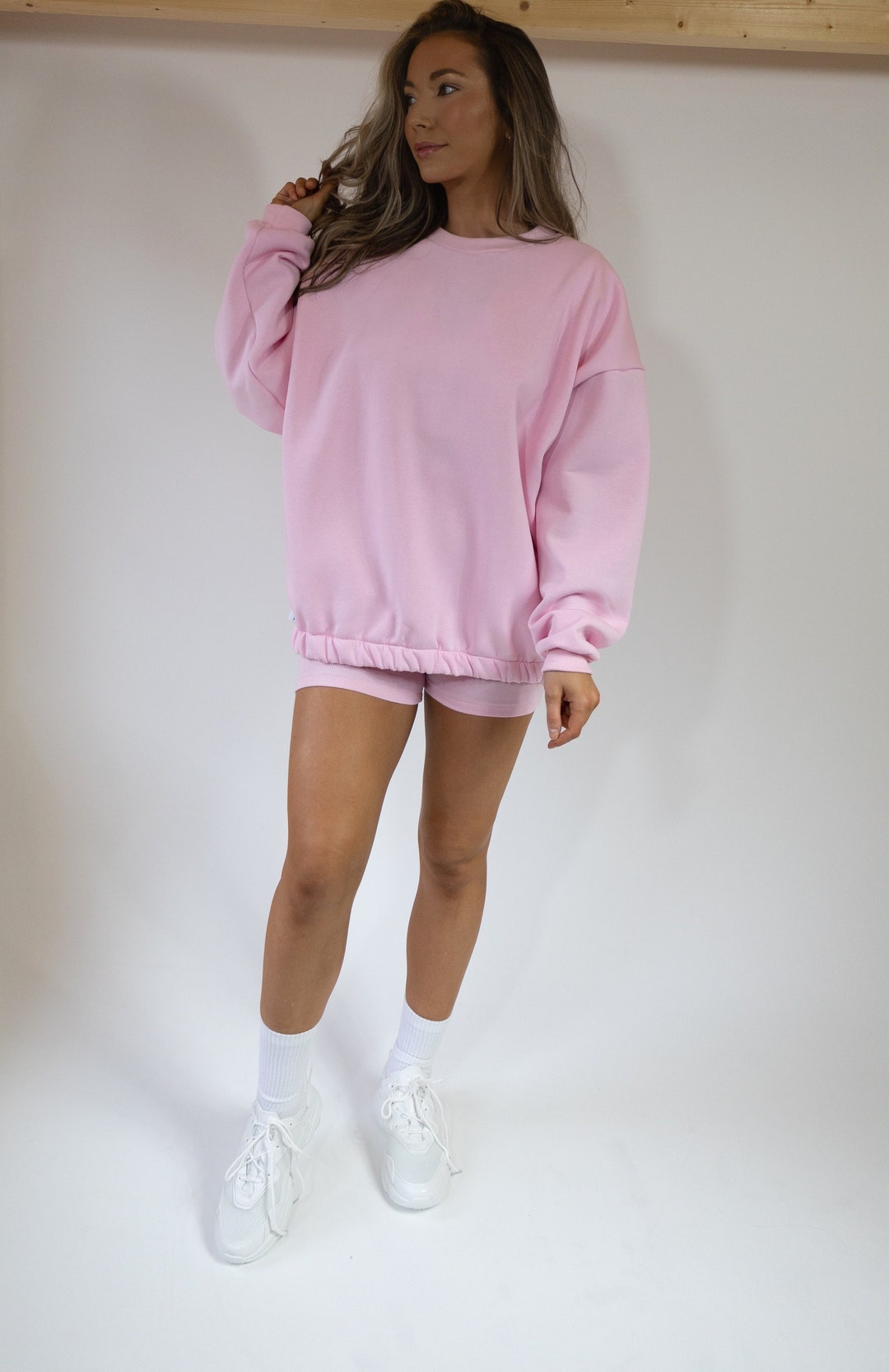 Baby Pink Oversized Sweatshirt Jumper Loungewear Handmade Etsy