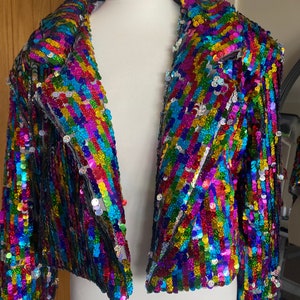 Mens rainbow top sequin jacket