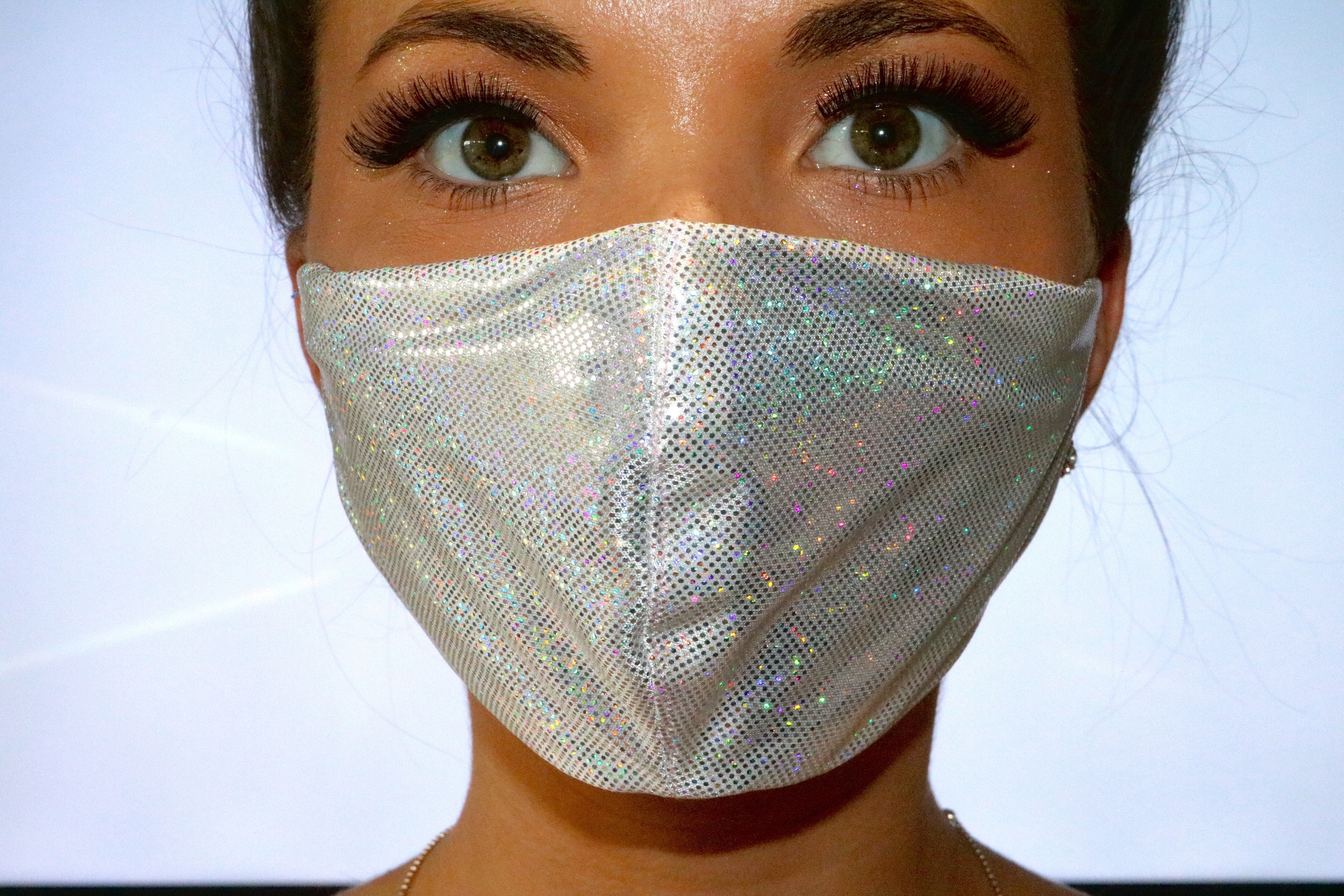 Silver Metallic Face Mask Hand Made in the UK Etsy UK