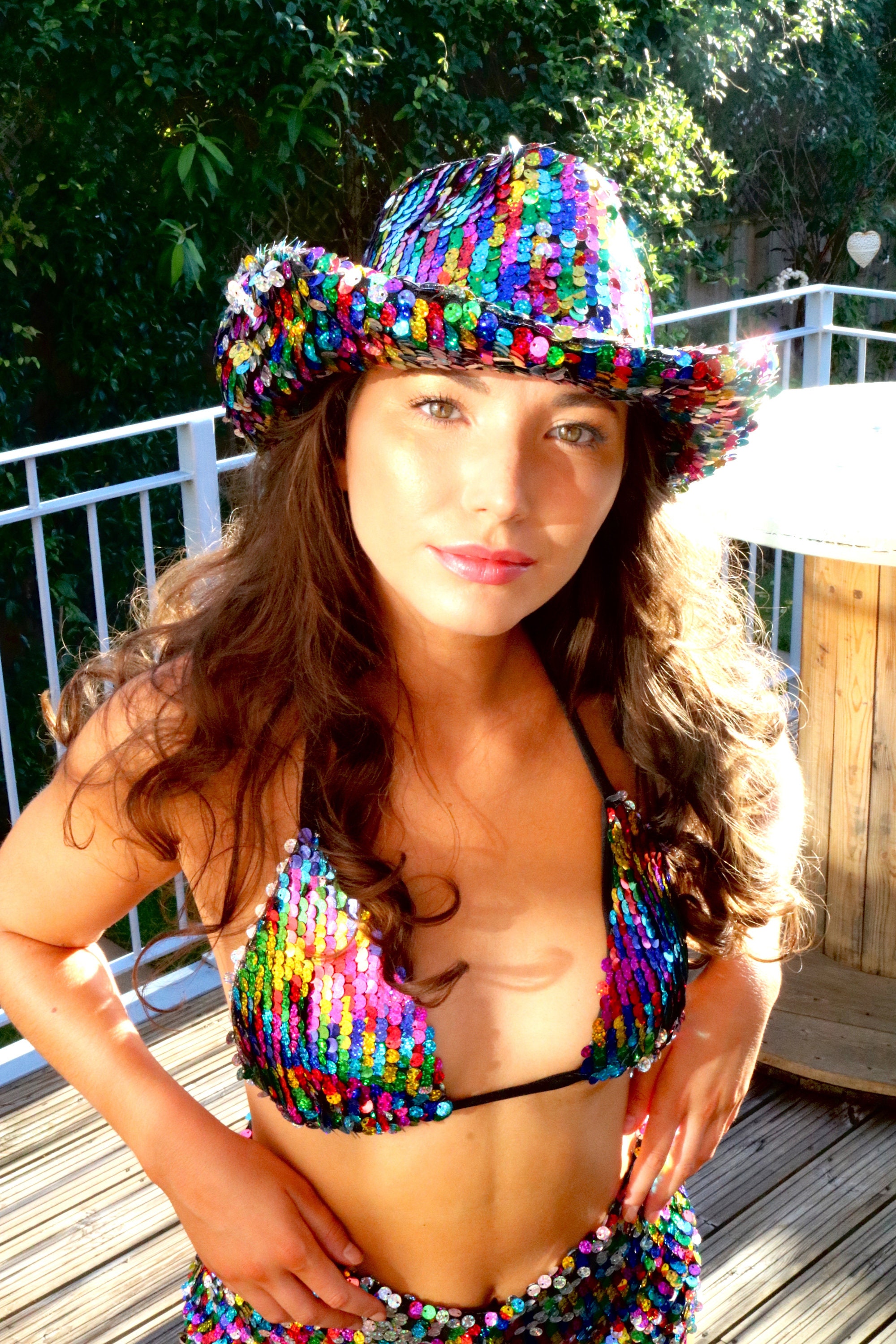 Naomey Sequin Triangle Bikini Top