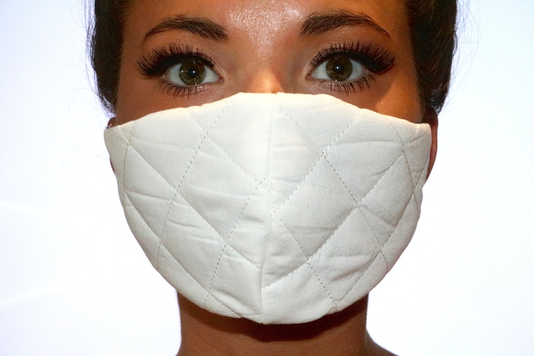 White Quilted Face Mask Hand Made in the UK Etsy UK