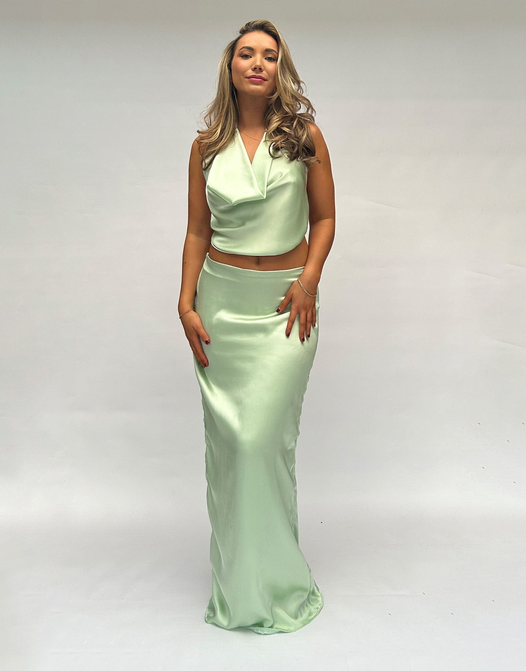 Mint Green Butterfly Print Women's Skirt
