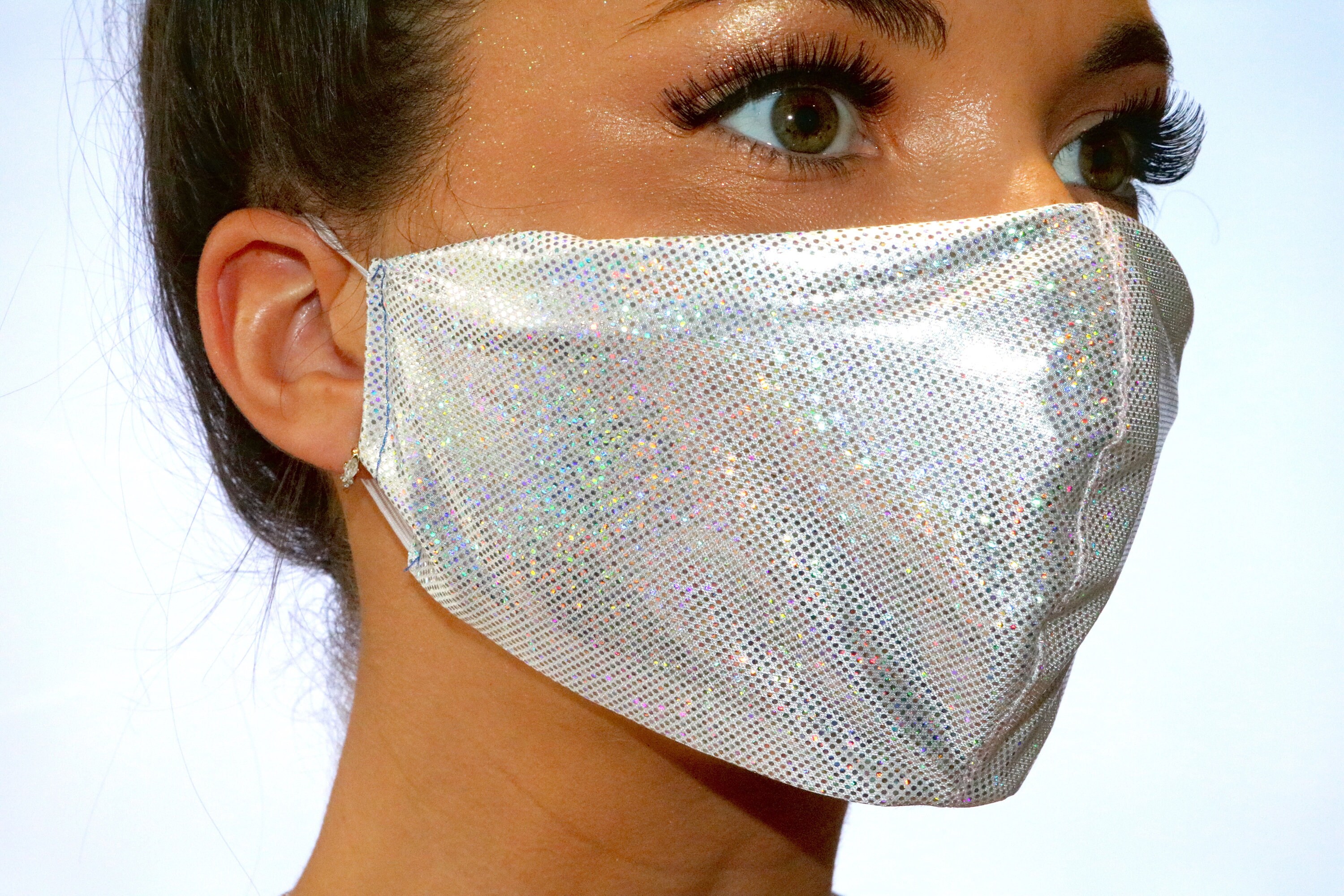 Silver Metallic Face Mask Hand Made in the UK Etsy UK