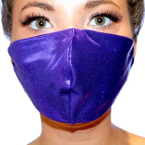 Purple Metalic Face Mask Hand Made in the UK