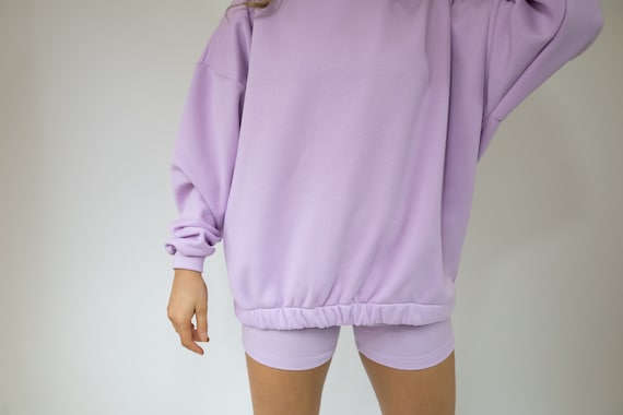 Lilac Oversized Sweatshirt Jumper Loungewear Handmade Etsy UK