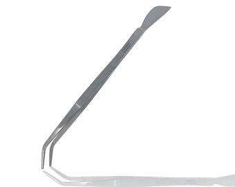 Hand Crafted Cynamed Bonsai Gardening Tweezer with Blade Spatula 8-1/4in Stainless Steel for Micro Landscape, Diamond Painting, Electronics