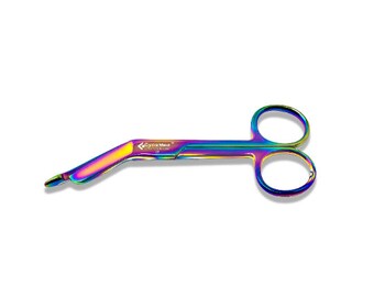 Hand Crafted Multi Rainbow Color Bandage Scissors For  Students and Staff, Stainless Steel, Multi Purpose 5.5"