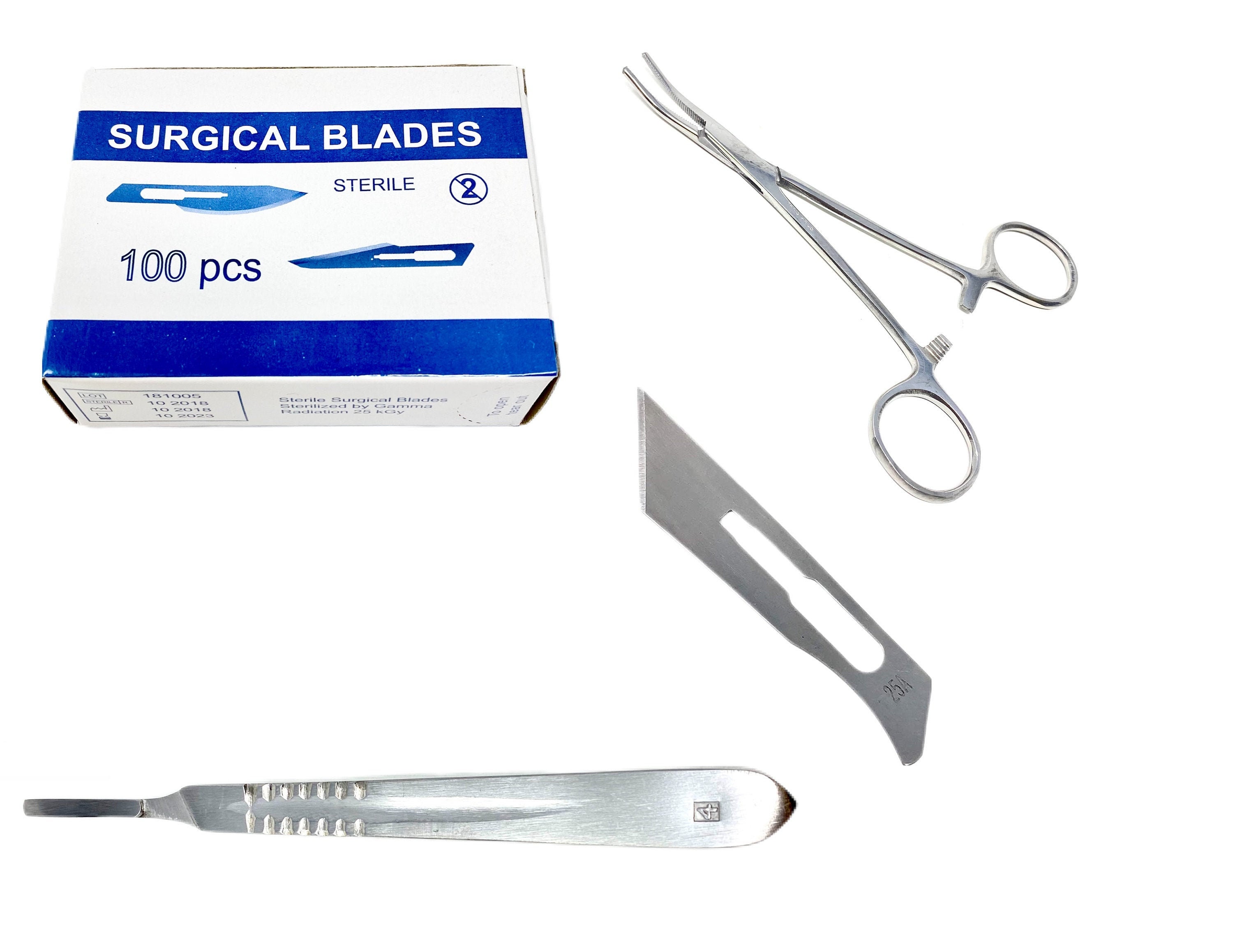 Cynamed Box of 100 Scalpel Sterile Blades Carbon Steel Individually Foil Wrapped No. 25 