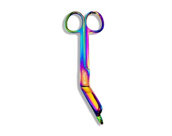 Hand Crafted Multi Rainbow Color Bandage Scissors For  Students and Staff, Stainless Steel, Multi Purpose 3.5"