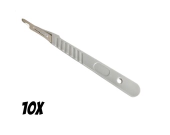 10 Pack of Disposable Scalpels #15 for Various Sorts of Crafting, Bookbinding, Doll House Miniature Handy Work, and Medical Use