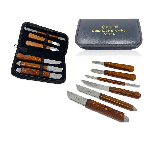 Cynamed Handarbeit Dental Fahenstock große, kleine Messer, Gips Ausrichtung Spachtel und Messer Mischen Modellierung Labor Restorative Instrumente 6 Stk