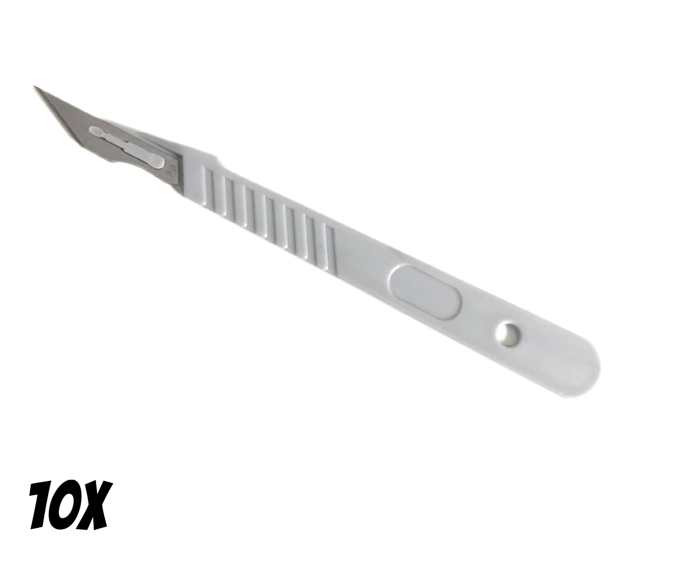 10 Pack of Disposable Scalpels 10A for Crafting, Medical Use, Designing