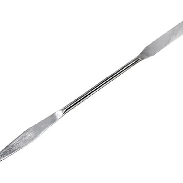 Double Ended Spatula Cosmetic Tester Foundation Mixing Resin Stirrer Tool, Stainless Steel - Round and Arrow End - 7 in or 8 in. Lengths