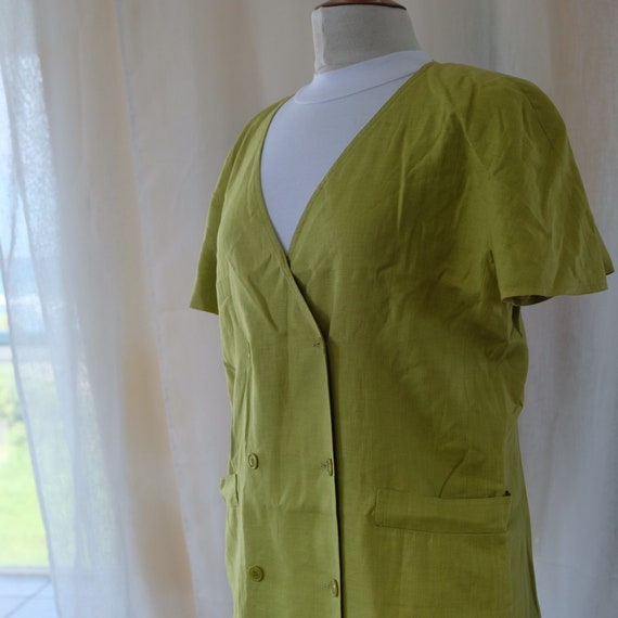 Gucci chartreuse linen dress