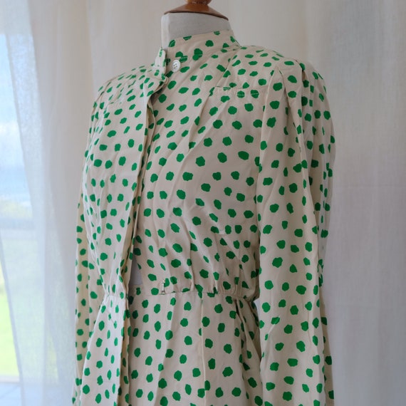 Galanos for I.Magnin silk polkadot dress