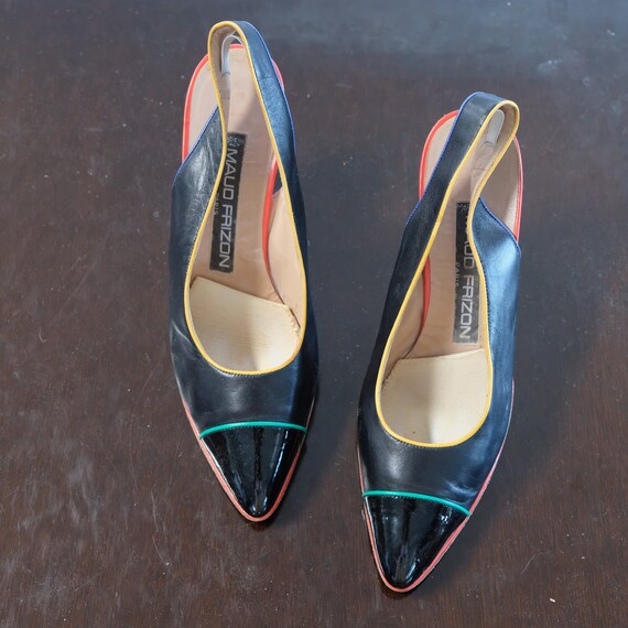 Maud Frizon Black with multicolor Piping Size 39.5