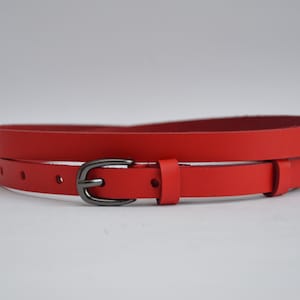 Red belt with gift box, Leather belt, Womens leather belt, Red belt, Genuine leather belt, Leather belt women, Gift for her, Gift for women