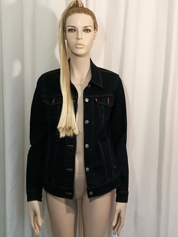 Unisex dark blue Levis denim button down jacket