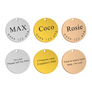 Custom Dog Tags, Dog ID tag, small dog id tag, pet id tag, dog id tag engraved, personalized dog tag, Stainless Steel, Cat Tag, Pet Tag