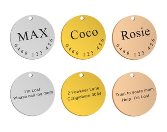 Custom Dog Tags, Dog ID tag, small dog id tag, pet id tag, dog id tag engraved, personalized dog tag, Stainless Steel, Cat Tag, Pet Tag