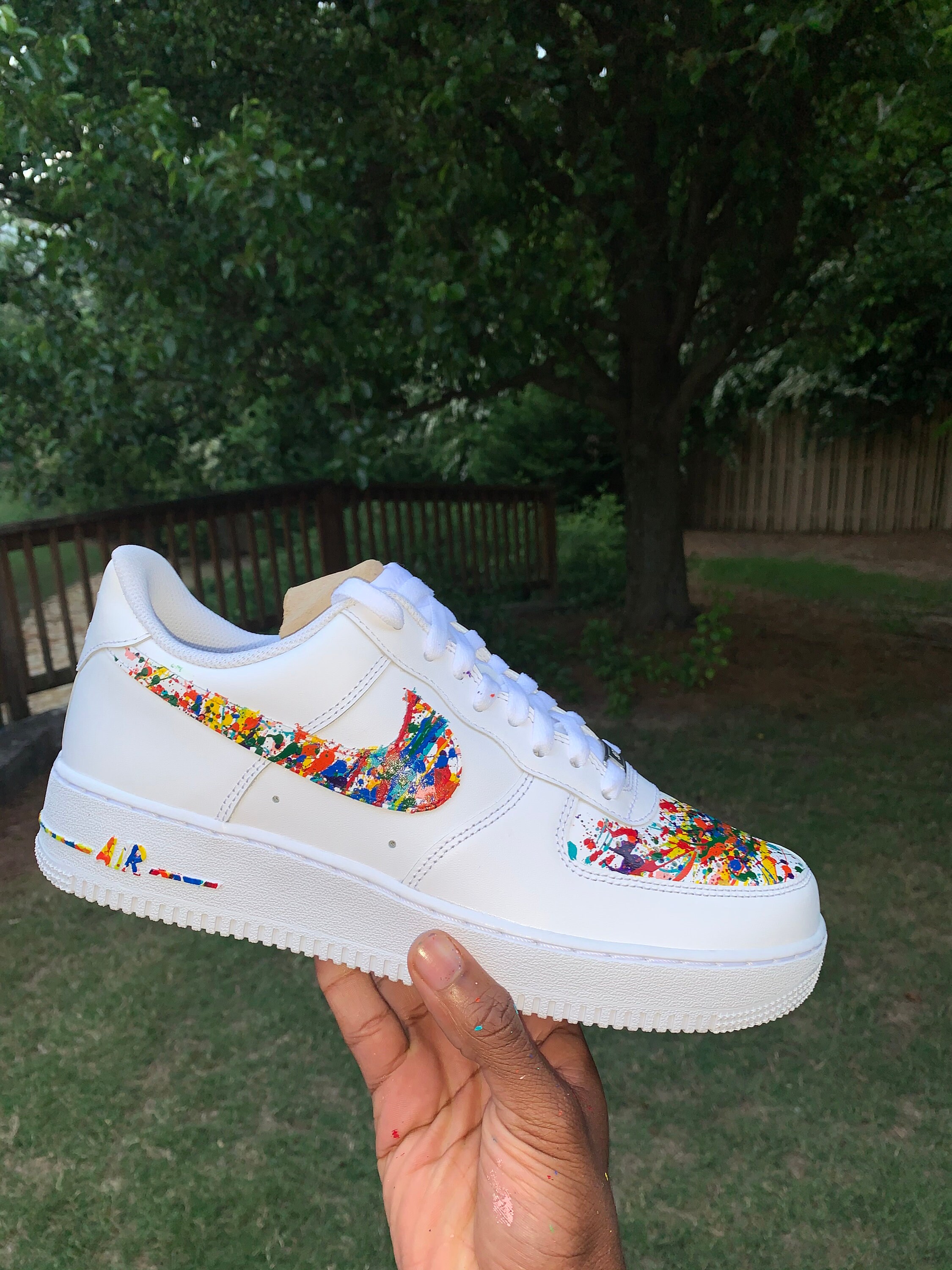 Custom Nike Air Force 1 Multi Colored Splatter Air Force 1 | Etsy