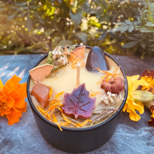 Samhain Candle ~ Halloween Candles ~ Autumn Beeswax Candle ~ Samhain Ritual Candle ~ Handcrafted ~ Fall Scented Candle ~ Essential Oil Scent