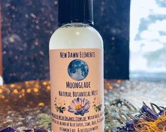 Moonglade Natural Botanical Mist Organic Essential Oils Blue Lotus Rose Lime Cedar Energy Clearing Room Cleansing Smudge Intention Spray