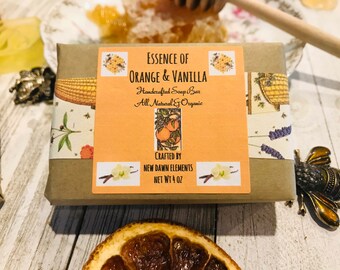Handcrafted Honey Soap Bar: Orange & Vanilla Essence
