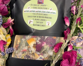 Botanical Garden Herbal Incense Blend, Natural Aromatherapy Incense, Organic Herbs & Flowers, wellness gifts, Loose Smudging Blend