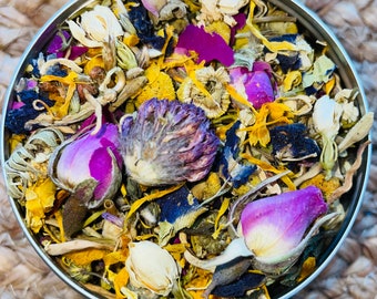 Organic Herbal Tea Wild Garden Blend • Loose Leaf Tea • Botanical Herbal Blend • Natural Gift • Wellness Tea • Summertime Iced Tea Blend