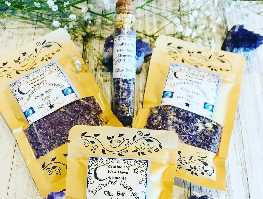 Enchanted Moonlight Natural Bath Salt Blend, Full Moon Ritual Bath Soak ...