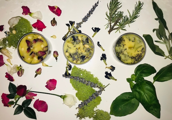 Energy Cleansing Intentions Handcrafted Candles Aromatherapy Beeswax Candle, Organic Candles, Candles with Herbs and Flowers