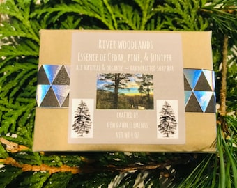 Handcrafted Woodlands Soap Bar: Cedar, Juniper & Pine Scent