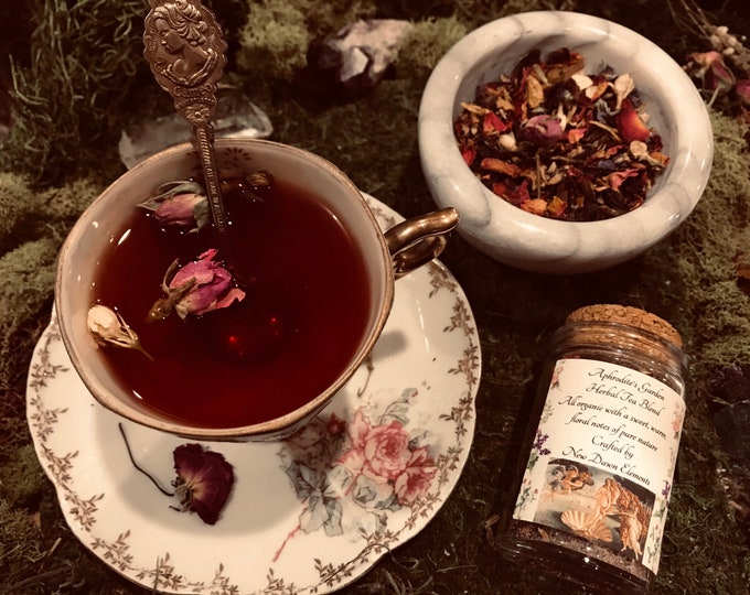 Organic Herbal Tea, Relaxing All Natural Tea, Aphrodite's Garden, Floral Wellness Herbal Tea, Bulk Organic Herbs, Roses, Gifts for Her