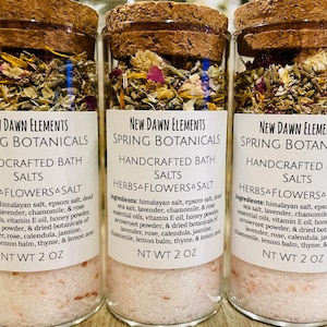 Natural Floral Bath Salt Blend, Spring Botanicals Spa Bath, Easter Gift Ideas, Herbal Bath Soak, Sea Salts, Organic Skincare, Self Care Gift