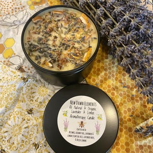 Handcrafted Lemon Lavender Candle: Organic Beeswax Aromatherapy